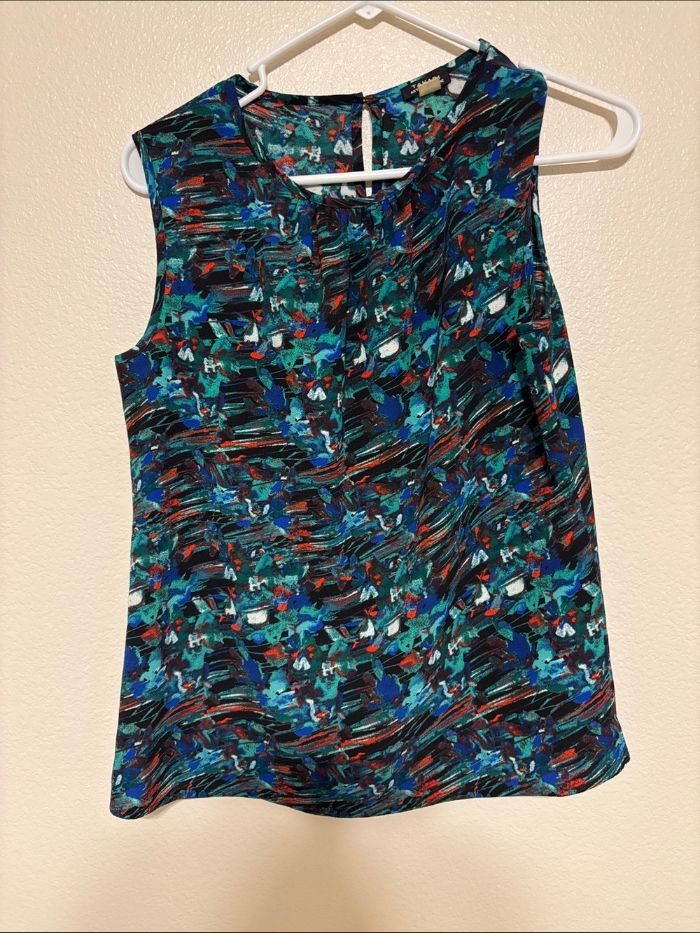 Sleeveless Multicolor Arthur S. Levine Abstract Print Shell Sleeveless Blouse